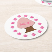 花見日本のさくらんぼツリー ラウンドペーパーコースター (アングル)