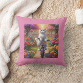 花見枕カラフル自転車の猫 クッション (ブランケット)