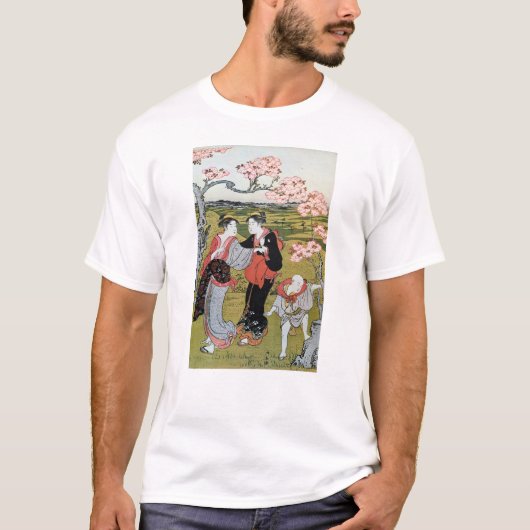 花見(一),清長花見(1),清永,浮世絵 Tシャツ (正面)