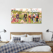 花見,清長花見，清永，浮世絵 キャンバスプリント (インサイチュ (寝室))
