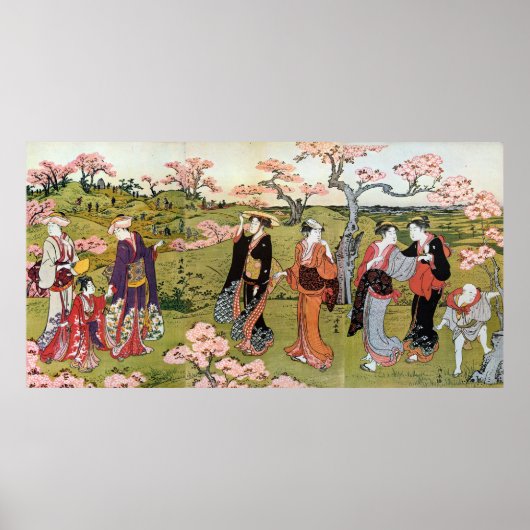花見,清長花見,清永,浮世絵 ポスター (正面)