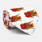 花角の魚の漫画イラストレーション ネクタイ (ロール)