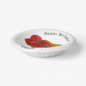 花角の魚の漫画イラストレーション ペーパーボウル (傾斜あり)