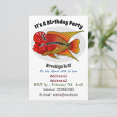 花角の魚の漫画イラストレーション 招待状 (スタンド正面)