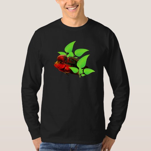 花角シクリッド魚タンク所有者 Tシャツ (正面)
