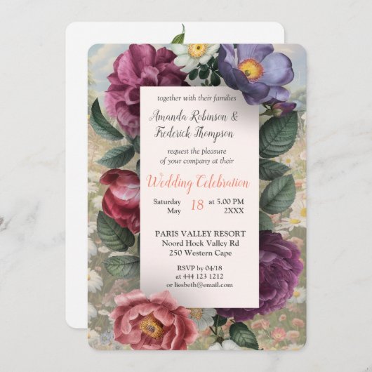 花言葉 招待状 (正面/裏面)