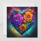 花詰めハートバレンタインデーの写真 シーズンカード (正面)