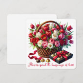 花話 – バレンタインのカード サンキューカード (正面/裏面)