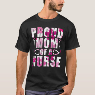 花誇りを持った母ナース医療従事者Cns Clini Tシャツ