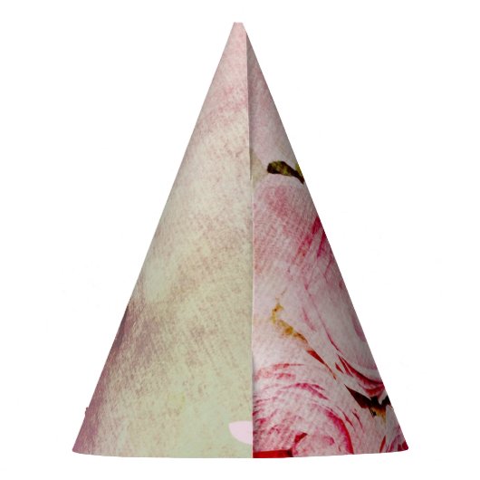 花誕生会の帽子の誕生日の女の子のピンクのバラ パーティーハット (裏面)