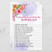 花誕生日女のことをどれだけ知っているか (正面/裏面)