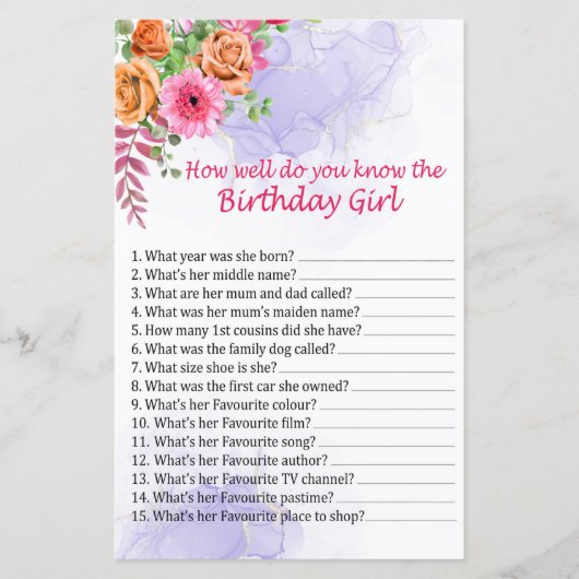 花誕生日女のことをどれだけ知っているか (正面)