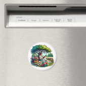 花読に囲まれた木の下の少女|過去記事 マグネット (インサイチュ (食洗機))