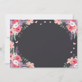 花象の招待状のベビーシャワーの女の子のピンク 招待状 (裏面)