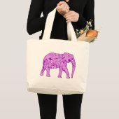 花象 – アメジスト紫 ラージトートバッグ (正面(商品))