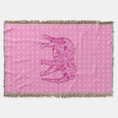 花象 – 明るい赤紫色ピンク スローブランケット (正面)