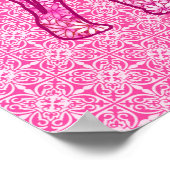 花象 – 明るい赤紫色ピンク ポスター (角)