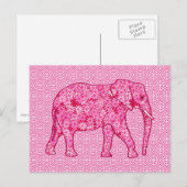 花象 – 明るい赤紫色ピンク ポストカード (正面/裏面)