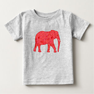 花象 – 深い赤と珊瑚ベビーTシャツ ベビーTシャツ