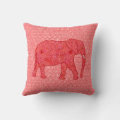 花象 – 深い赤と珊瑚 クッション (裏面)