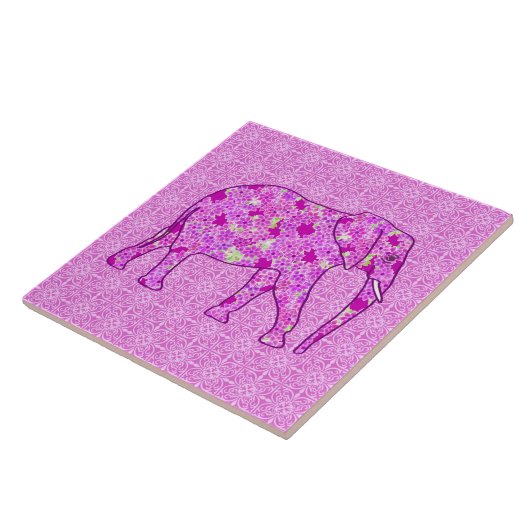 花象 – 蘭とマゼンタ タイル (側面)