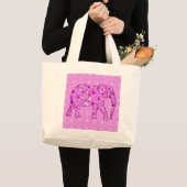 花象 – 蘭とマゼンタ ラージトートバッグ (正面(商品))
