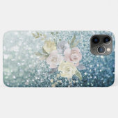 *~*花買ティール（緑がかった色）フローラグラデーショングリッター Case-Mate iPhoneケース (裏面(横))