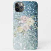 *~*花買ティール(緑がかった色)フローラグラデーショングリッター Case-Mate iPhoneケース (裏面)