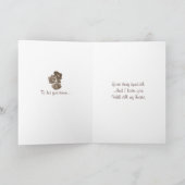 花赤いバラとバラ芽フローラ カード (内部)