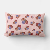 花赤いバラとバラ芽フローラ ランバークッション (正面)