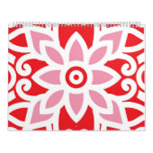 花赤と白の模様 カレンダー (カバー)