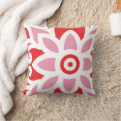 花赤と白の模様 クッション (ブランケット)