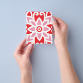 花赤と白の模様 チラシ (手)