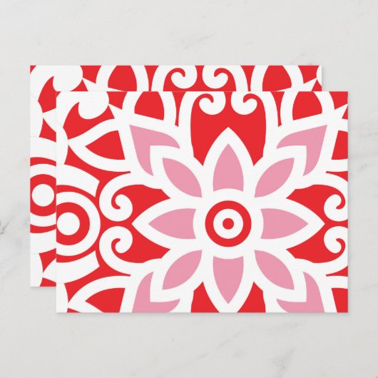 花赤と白の模様 ポストカード (正面/裏面)