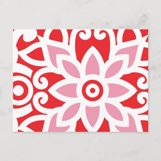 花赤と白の模様 ポストカード (正面)