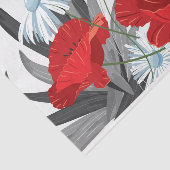 花赤と白デイジーとケシ 薄葉紙 (詳細)