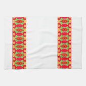 花赤と白付きハンドタオル キッチンタオル (横)