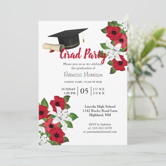 花赤と白🎓卒業 招待状 (スタンド正面)