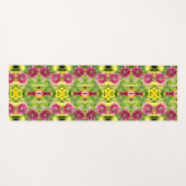 花赤と白対抽象芸術模様 ヨガマット (正面(横))