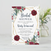 花赤と白枠ブライダルシャワー 招待状 (スタンド正面)