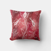 花赤と白柄装飾用クッション クッション (正面)