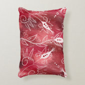 花赤と白柄 アクセントクッション (正面(垂直))