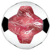 花赤と白柄 サッカーボール (回転)