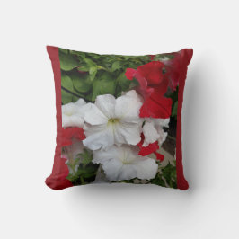 花赤と白装飾用クッション クッション