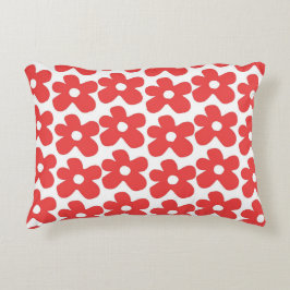 花赤と白Y2Kパターン アクセントクッション