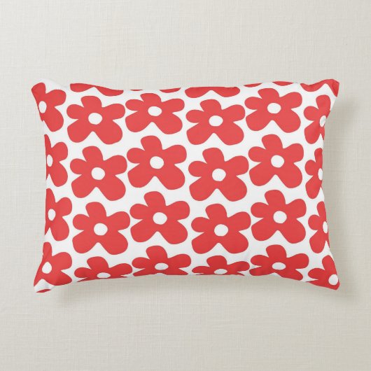 花赤と白Y2Kパターン アクセントクッション (正面)