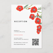 花赤ポピー結婚式レセプションカード エンクロージャーカード (正面)