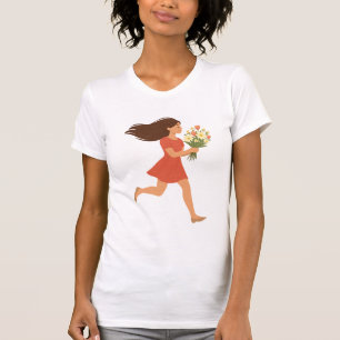 花走を持つの女性 – Joy and Freedom Tシャツ