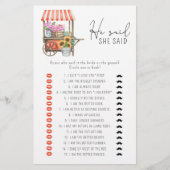 花車 – 彼は彼女はブライダルシャワーゲームを言った (正面)