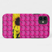 花輪とイニシャルを持つピンクの宝石 Case-Mate iPhoneケース (裏面(横))
